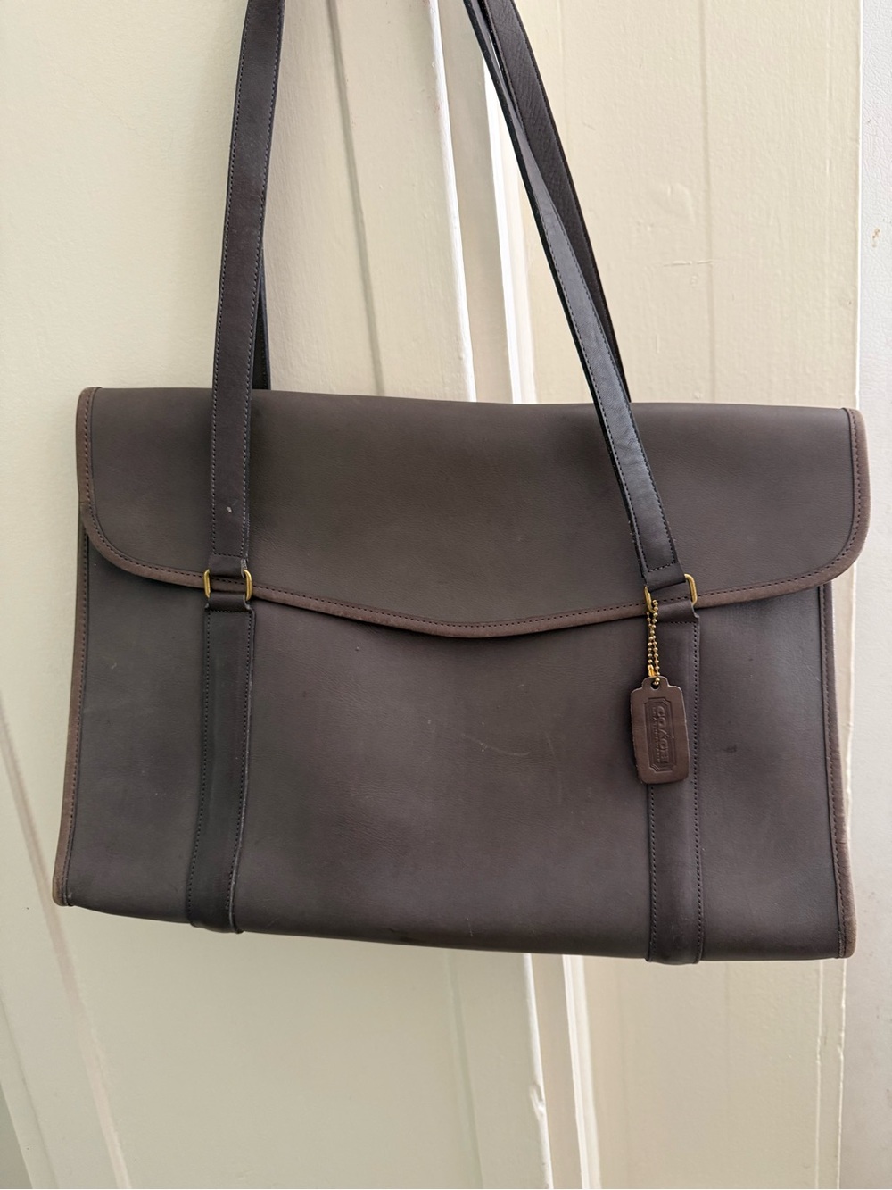 Coach Grey Envelope Briefcase Vintage 90s